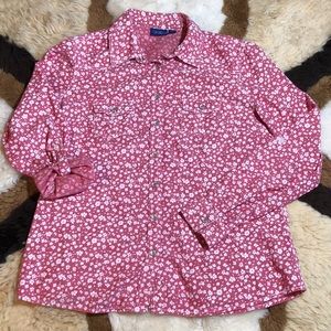 Great Northwest Indigo Pearl Snap Blouse SZ S